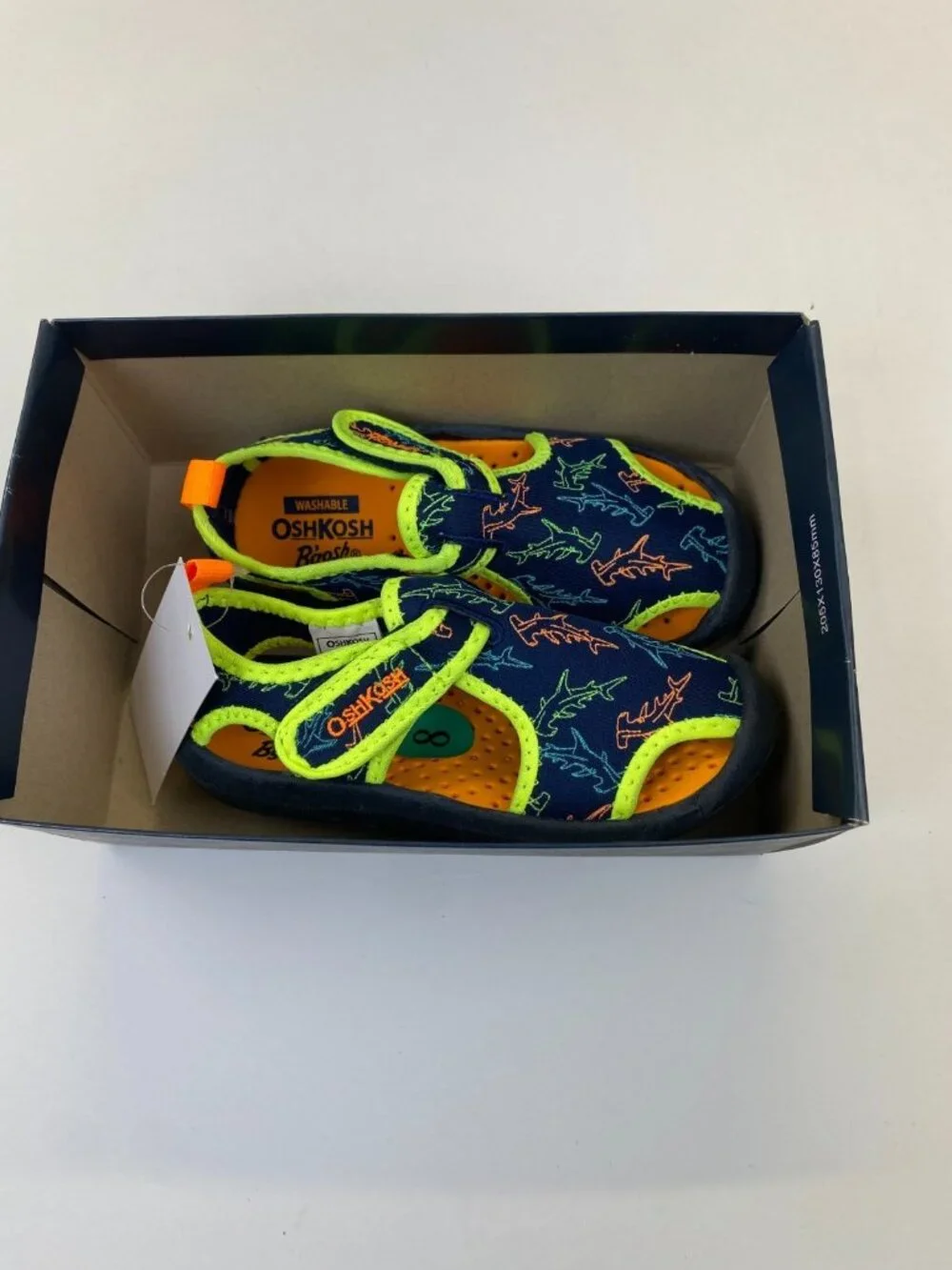 OshKosh Toddler Shark Theme Swim Beach Shoes  8M New w/ tags